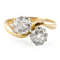 Victorian 1ct 2 Stone Diamond Crossover Ring - Saddingtons Jewellery Stand 375 - image 2