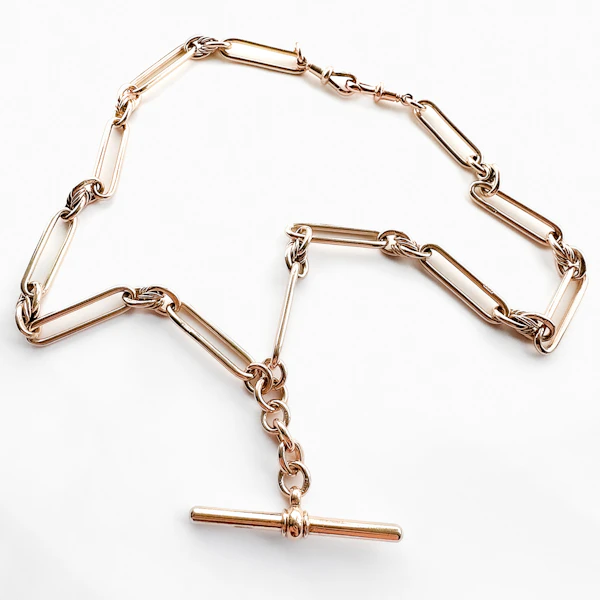 1899 Trombone & Knot Link Albert Chain - Saddingtons Jewellery Stand 375 - image 3