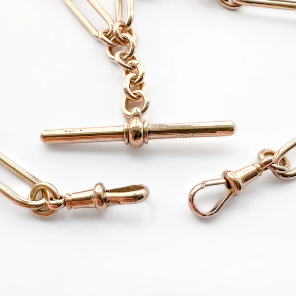 1899 Trombone & Knot Link Albert Chain - Saddingtons Jewellery Stand 375 - image 2