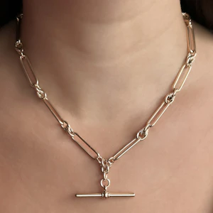 1899 Trombone & Knot Link Albert Chain - Saddingtons Jewellery Stand 375