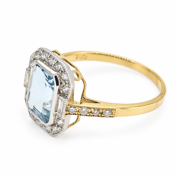 Aquamarine and Diamond ring - image 2