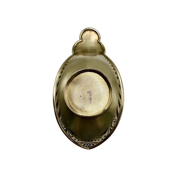 Russian silver gilt champleve and pique-a-jour enamel kovsh, Moscow, c.1900 by Khlebnikov. - image 4
