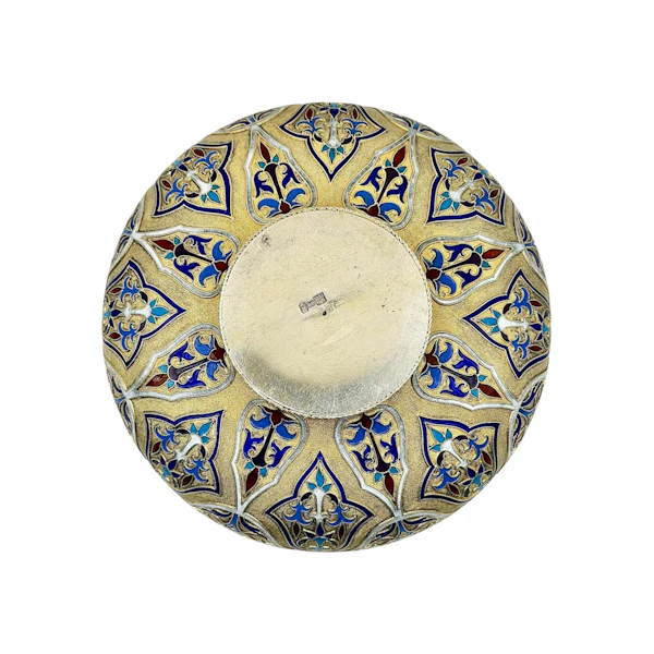 Russian silver gilt and cloisonné enamel large bowl (bratina) , Moscow, 1888 by Khlebnikov. - image 5