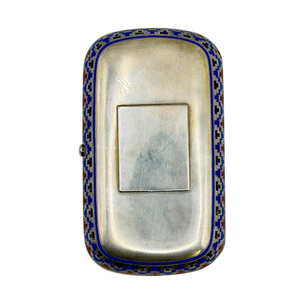 Russian silver gilt and champleve enamel cigarette case, Moscow, 1883 by Khlebnikov. - image 2
