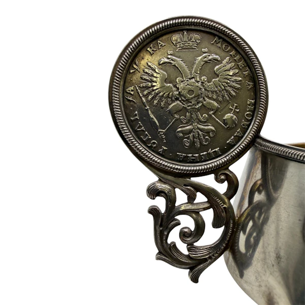 Russian silver coin kovsh, St Petersburg, c.1910 by Vladmirov. - image 7