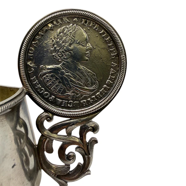 Russian silver coin kovsh, St Petersburg, c.1910 by Vladmirov. - image 6