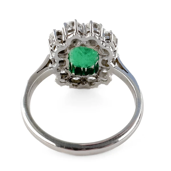 Vintage Emerald & Diamond Cluster Ring - Saddingtons Jewellery Stand 375 - image 4