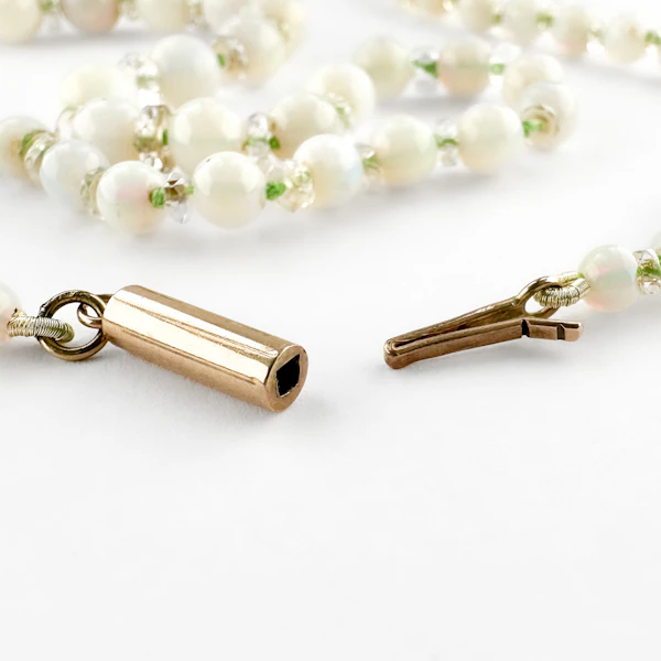 Antique 19″ Graduated Opal Bead Necklace - Saddingtons Jewellery Stand 375 - image 2