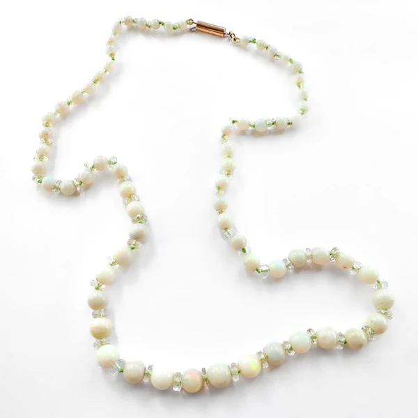 Antique 19″ Graduated Opal Bead Necklace - Saddingtons Jewellery Stand 375 - image 3
