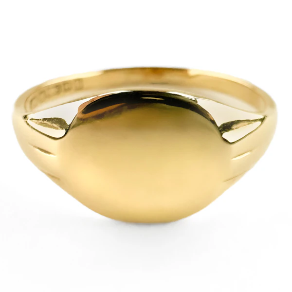1989 Vintage Oval Signet Ring - Saddingtons Jewellery Stand 375 - image 2