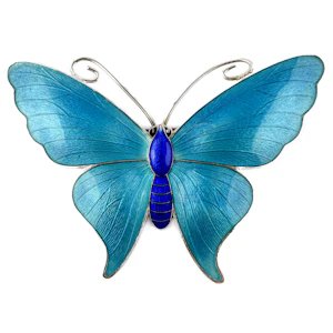 1918 Blue Enamel Butterfly Brooch - Saddingtons Jewellery Stand 375