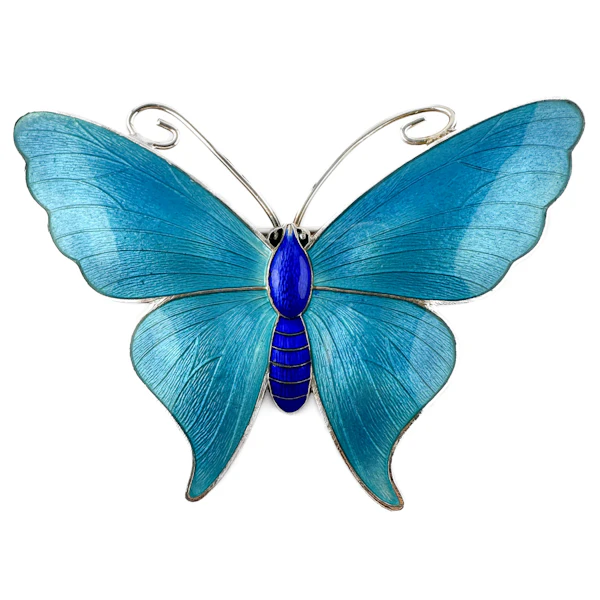 1918 Blue Enamel Butterfly Brooch - Saddingtons Jewellery Stand 375 - image 1
