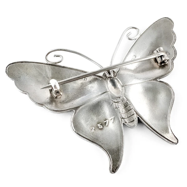 1918 Blue Enamel Butterfly Brooch - Saddingtons Jewellery Stand 375 - image 2