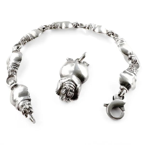Patrick Mavros Silver Hippo Bracelet & Pendant - Saddingtons Jewellery Stand 375 - image 2