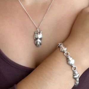 Patrick Mavros Silver Hippo Bracelet & Pendant - Saddingtons Jewellery Stand 375