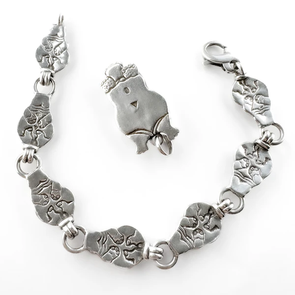 Patrick Mavros Silver Hippo Bracelet & Pendant - Saddingtons Jewellery Stand 375 - image 3