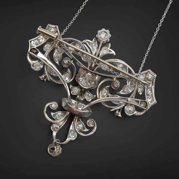 Lovely Art Deco Diamond Platinum Pendant/Brooch at Deco&Vintage Ltd - image 5