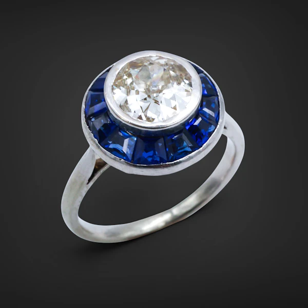 Lovely Art Deco French Diamond And Sapphire Ring at Deco&Vintage Ltd - image 3