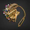 Lovely Vintage Diamond Sapphire Emerald And Ruby Brooch at Deco&Vintage Ltd - image 3