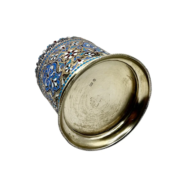 Russian silver gilt and cloisonné enamel tea glass holder, Moscow, c.1900 by - image 5