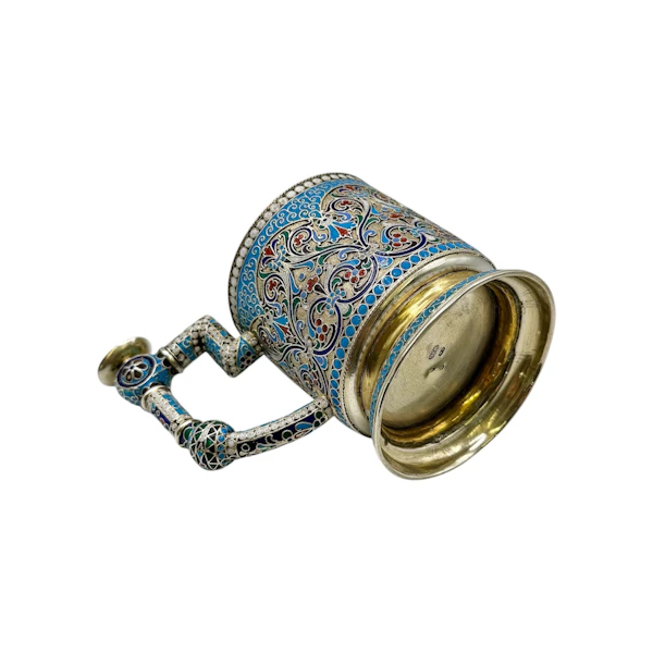 Russian silver gilt and cloisonné enamel tea glass holder, Moscow, c.1890. - image 6