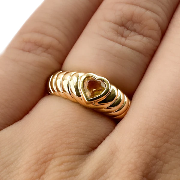 Vintage Tiffany Citrine Heart Ring - Saddingtons Jewellery Stand 375 - image 5