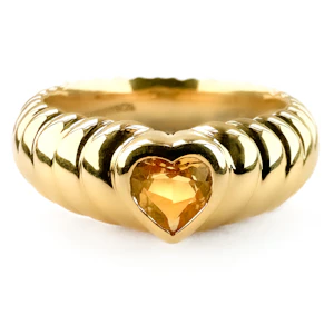 Vintage Tiffany Citrine Heart Ring - Saddingtons Jewellery Stand 375