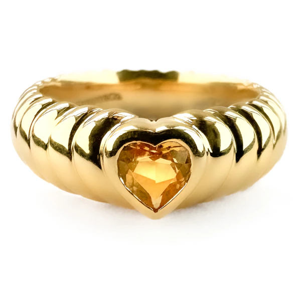 Vintage Tiffany Citrine Heart Ring - Saddingtons Jewellery Stand 375 - image 1