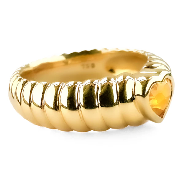 Vintage Tiffany Citrine Heart Ring - Saddingtons Jewellery Stand 375 - image 2