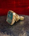 A very fine 15 ct. (tested),Yellow Gold Seal with detailed floral design and a Blood Stone intaglio with oval engraved lozenge & torso. Circa 1830 - image 2