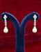 A fine pair of Platinum, Cultured Pearl & Diamond Drop Earrings. Circa 1950 - image 1
