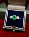 A very fine Colombian Emerald & Diamond Three Stone Ring set in 18ct White Gold, Circa 1955 - image 1