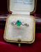 A very fine Colombian Emerald & Diamond Three Stone Ring set in 18ct White Gold, Circa 1955 - image 3