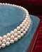 A very fine High Carat (tested), Yellow Gold, Silver tipped Oval Diamond Clasp, with double receipt fasteners for a triple row necklace of Cultured Pearls - image 4