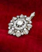 A very fine High Carat (tested), Yellow Gold, Silver tipped Oval Diamond Clasp, with double receipt fasteners for a triple row necklace of Cultured Pearls - image 3