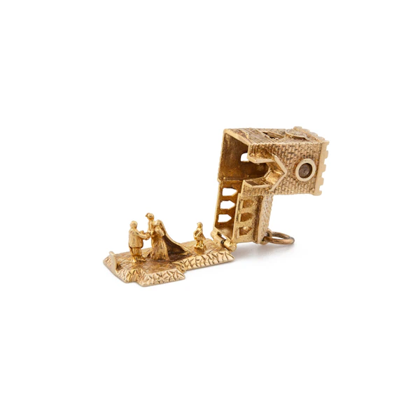 Vintage 9ct Gold Opening Church Wedding Charm Spectrum Antiques - image 2