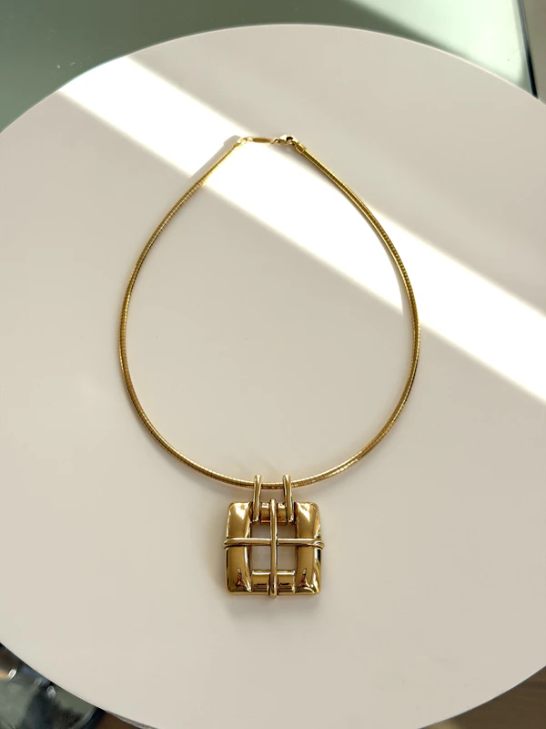 Tiffany "Window"18k gold pendant & neck ring | Gråsilver - image 2
