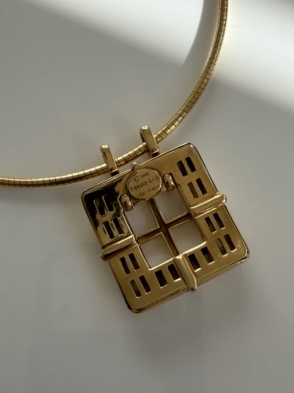 Tiffany "Window"18k gold pendant & neck ring | Gråsilver - image 5