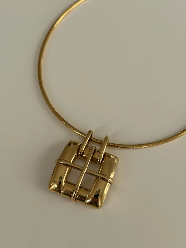 Tiffany "Window"18k gold pendant & neck ring | Gråsilver - image 3