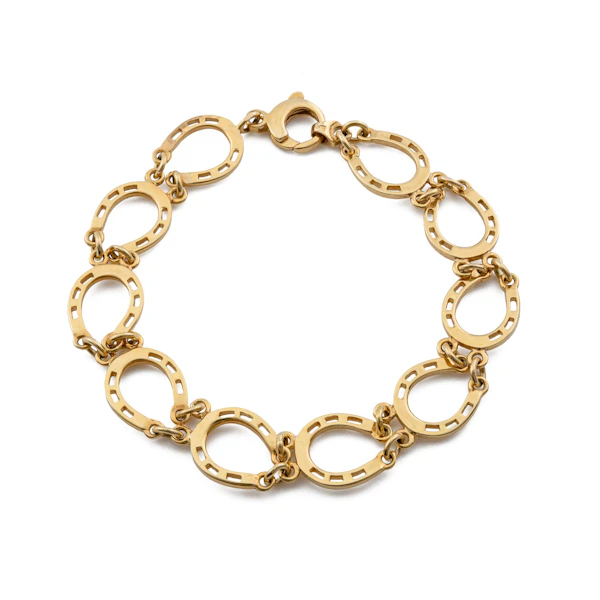 Vintage 9ct Gold Horseshoe Link Bracelet Spectrum Antiques - image 1