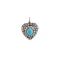 Victorian Turquoise & Diamond Heart Pendant Spectrum Antiques - image 1