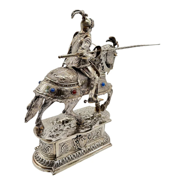 Early 20th Century continental silver knight on a horse. - image 6