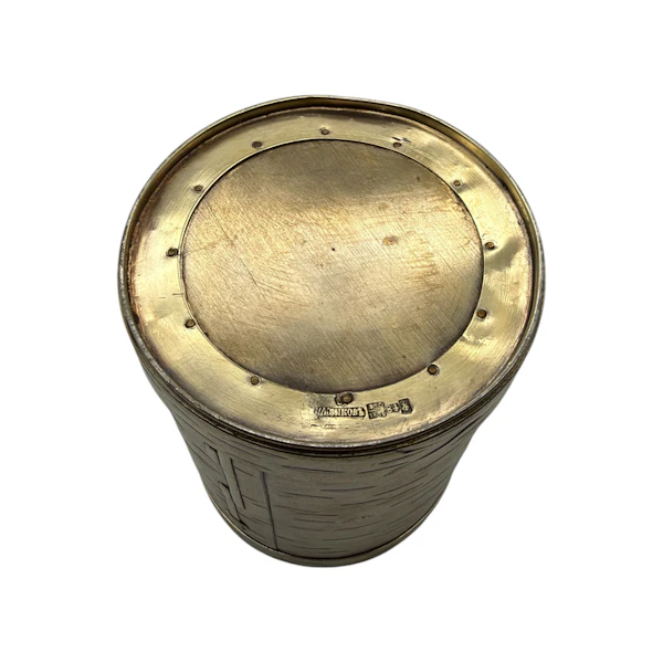 Antique Russian silver gilt trompe l'oeil large honey pot, Moscow 1872. - image 8