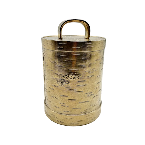 Antique Russian silver gilt trompe l'oeil large honey pot, Moscow 1872. - image 4