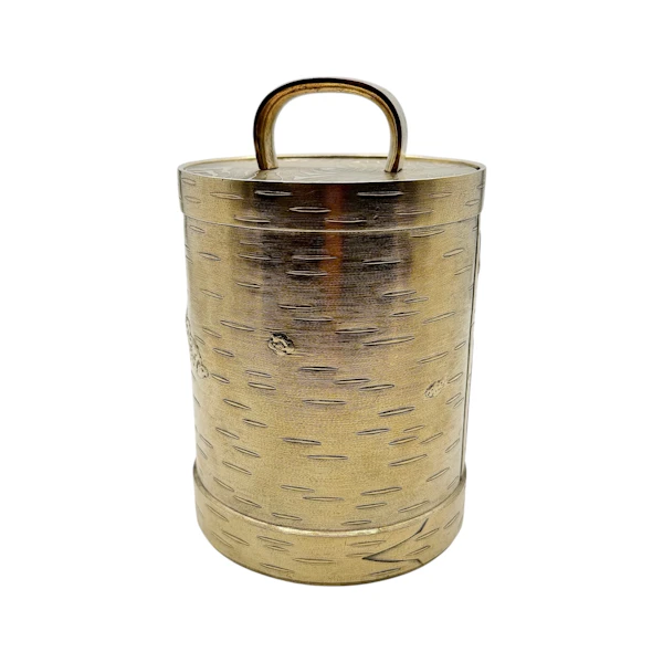 Antique Russian silver gilt trompe l'oeil large honey pot, Moscow 1872. - image 2