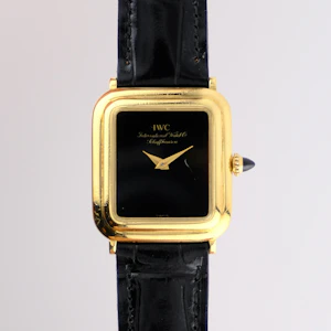 IWC Tank Style Onyx Dial 18k Gold