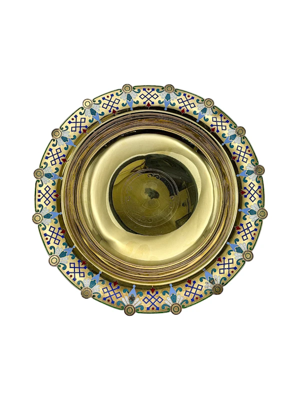 Russian silver gilt and champleve enamel tazza, Moscow, c.1880s by Pavel Ovchinnikov. - image 4