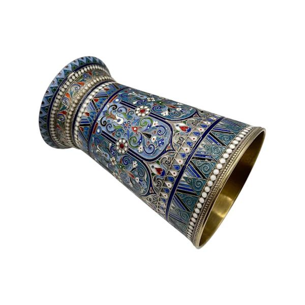 Russian silver gilt and cloisonné enamel cup, Moscow by Pavel Ovchinnikov, 1894. - image 5