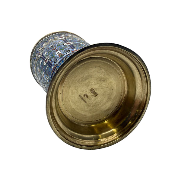 Russian silver gilt and cloisonné enamel cup, Moscow by Pavel Ovchinnikov, 1894. - image 6