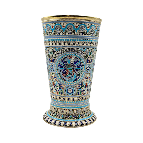 Russian silver gilt and cloisonné enamel cup, Moscow by Pavel Ovchinnikov, 1895. - image 4